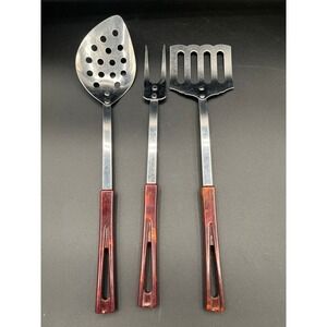 Vtg Stainless Steel Kitchen Utensil Set Spatula Fork Spoon Skimmer Stanhome